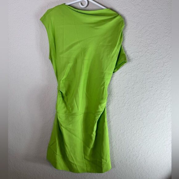 Reiss Frey Asymetrical Lime Green Dress Size 8 - Picture 3 of 14